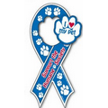 Pick 2 Auto Ribbon Magnet with Paw Shaped Center